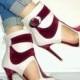 Color Block Peep Toe Cut Out Back Zipper Stiletto High Heels Short Boot Sandals