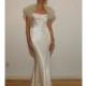 David Fielden - Fall 2014 - Style 4022 Sleeveless Satin Sheath Wedding Dress with Square Neckline and Lace Trim - Stunning Cheap Wedding Dresses