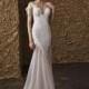 Nurit Hen 2018 GT 16 Sweet Chapel Train Ivory Illusion Fit & Flare Cap Sleeves Spring Embroidery Satin Wedding Gown - Elegant Wedding Dresses