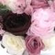 Pink wedding bouquet, Mauve bouquet, Wedding bouquets, Bridal bouquet, PINK MAUVE EGGPLANT, Wedding flowers, 17 piece set "RosesandDreams"