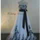 Stunning Black and White Bridal Gown Custom Made to your Measurements - Hand-made Beautiful Dresses