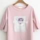 Must-have Split Printed Split Front Scoop Neck Lace Cartoon Edgy T-shirt Essential - Lafannie Fashion Shop