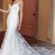 Casablanca Bridal 2018 2313 Marley Spaghetti Straps Chapel Train Elegant Fit & Flare Ivory Appliques Open Back Lace Bridal Gown - Elegant Wedding Dresses