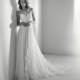 Pronovias 2018 RISAL Chapel Train Beading Chiffon Sweet Open Back Ivory Illusion Aline Sleeveless Dress For Bride - Brand Wedding Dresses