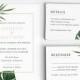 Tropical Wedding Invitation Suite, Wedding Invitation Printable, Invitation Set, Wedding Invitation Rustic, Letter Or A4 (Item Code: P347)