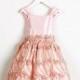 Petal Pink Satin w/ Rose Vine Mesh Vintage Dress Style: DSK476 - Charming Wedding Party Dresses