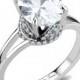 A Perfect 1.8CT Oval Cut Russian Lab Diamond Solitaire Split Shank Engagement Ring