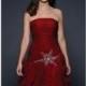 Dark Red Strapless Dress by Lara Designs - Color Your Classy Wardrobe