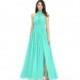 Spa Azazie Iman - Chiffon Halter Illusion Floor Length Dress - Charming Bridesmaids Store