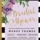 "Wendy" Mint   Mauve Flower Bridal Shower Invitation