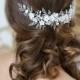 OLYMPIA Ivory Crystal And Flower Wedding Hair Comb Accessories by TopGracia