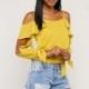 Must-have Vogue Slimming Off-the-Shoulder Trendy Summer Chiffon Top Strappy Top - Bonny YZOZO Boutique Store