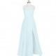 Mist Azazie Lindsey - V Neck Chiffon Floor Length Back Zip - Simple Bridesmaid Dresses & Easy Wedding Dresses