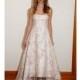 David's Bridal - Spring 2014 - Blush Strapless A-Line Wedding Dress with Asymmetrical Hemline - Stunning Cheap Wedding Dresses