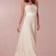 Glamorous Lace A-line Strapless Neckline Raised Waistline Wedding Dress - overpinks.com