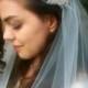 Juliet Cap Veil- White, Off White, Ivory Beaded Wedding Veil- Bridal Cap Veil, Gatsby Veil, Fingertip Veil With Blusher, Crystal Bridal Veil