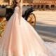 Crystal Design 2017 Leda Bateau Pink Covered Button Ball Gown Sweet Tulle Appliques Royal Train Long Sleeves Dress For Bride - HyperDress.com