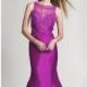 Magenta Beaded Mermaid Gown by Dave and Johnny - Color Your Classy Wardrobe