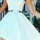 Custom Made Splendid Prom Dresses 2018 High Low Bateau Sleeveless White Satin Homecoming Dress