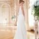 Glamorous Chiffon V-neck Neckline Natural Waistline Sheath Wedding Dress With Beadings & Rhinestones - overpinks.com