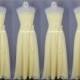 EDL15110016 Yellow chiffon bridesmaid dresses with 5 lengths available custom make bridesmaid dresses wedding bridesmaid dresses - Hand-made Beautiful Dresses