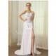 Elegant Chiffon One Shoulder Neckline Slit Sheath Wedding Dresses - overpinks.com