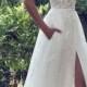 Lace Boho Off The Shoulder Cap Sleeves Long Country Slit Wedding Gown, Beach Wedding Dress WF01-203
