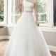 Charming Tulle A-line One Shoulder Neckline Natural Waistline Wedding Dress With Beaded Lace Appliques - overpinks.com
