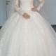 Appliques Muslim Wedding Dress With Long Sleeve