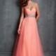 Elegant Tulle Sweetheart Neckline A-line Evening Dress With Train - overpinks.com