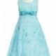 Turquoise Embroidered Tulle A-line Dress Style: LM625 - Charming Wedding Party Dresses