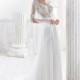 Nicole 2018 NIAB18008 Scoop Neck Aline Ivory Flare Sleeves Elegant Chapel Train Chiffon Beading Covered Button Bridal Gown - Brand Wedding Store Online
