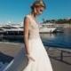 Alessandra Rinaudo 2017 Blair ARAB17619 Beading Lace Chapel Train Sweet Open V Back Deep Plunging V-Neck Aline Dress For Bride - Royal Bride Dress from UK - Large Bridalwear Retailer