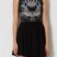 Stylish cat printed high waist round neck sleeveless sundress dresses - Bonny YZOZO Boutique Store