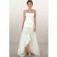 Liancarlo FW14 Dress 10 - Liancarlo Sheath Strapless Tea Length Fall 2014 White - Rolierosie One Wedding Store
