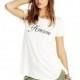 Must-have Office Wear Simple Printed Alphabet White Comfortable Casual Short Sleeves T-shirt - Bonny YZOZO Boutique Store
