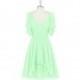 Mint_green Azazie Ayana - Chiffon V Back V Neck Knee Length Dress - Charming Bridesmaids Store