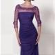 Purple Stretch Mesh Gown by Cameron Blake - Color Your Classy Wardrobe