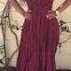 Burgundy Crochet Lace Condole Belt Backless Splicing Draped V-neck Maxi Dress