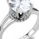 The Crown, A Flawless 3.3CT Oval Cut Russian Lab Diamond Split Shank Engagement Ring