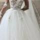 Fashion Lace/Tulle Wedding Dress Ball Gown ,Bridal Dresses Ball Gown Wedding Dress With Long Sleeves BDS0392