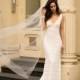 Anna Campbell Fall/Winter 2018 Saasha Elegant Ivory Sleeveless V-Neck Sweep Train Sheath Lace Embroidery Wedding Gown - Brand Wedding Dresses