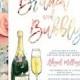 "Abigail" Pastel Bloom Brunch   Bubbly Bridal Shower Invitation