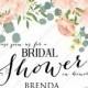 Peony bridal shower invitation vector card template eucalyptus leaf birthday card