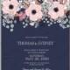 Anemone wedding invitation card printable template marriage invitation