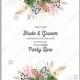 Anemone sakura spring flower wedding invitation floral template