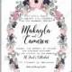 Anemone wedding invitation card printable template holiday
