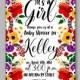 Floral Frame Baby Shower Invitations It's a Girl