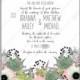 Anemone wedding invitation card printable template decoration bouquet