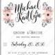 Gentle anemone wedding invitation card printable template bridal shower invitation
